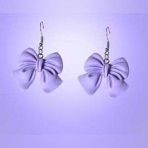 NWT - 3D Resin Bow Earrings Set - Light Lavender